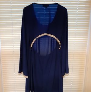 Blue and white dress